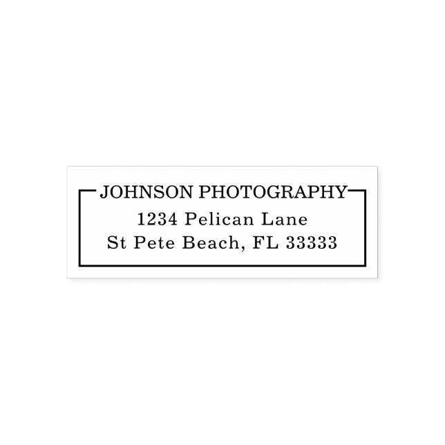 Business Name and Address in Frame Self-inking Stamp (Design)