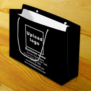 Business Name and Information Black Large Gift Bag