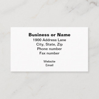 Business Name and Information Centred in the Card