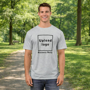 Business Name and Logo Grey Men's T-Shirt