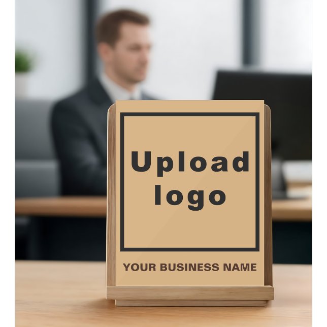 Business Name and Logo | Light Brown Acrylic Sign (Creator Uploaded)