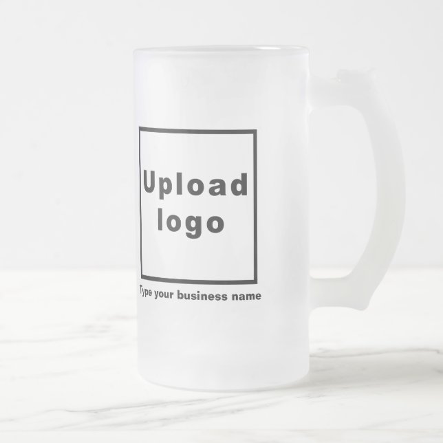 Business Name and Logo on 16 oz Glass Mug (Right)