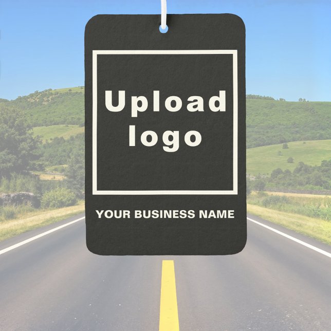 Business Name and Logo on Black Air Freshener (Black air freshener with your business name and logo)