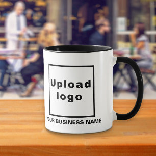 Business Name and Logo on Black Combo Mug