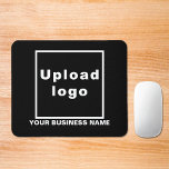 Business Name and Logo on Black Mouse Pad<br><div class="desc">Mouse pad that you can customise to put your business name and logo. Customisable mouse pad that you can use to build brand name awareness. For business owners of computers and other businesses related to electronics, you can also include this in your promotional products, giveaway items or gifts to your...</div>