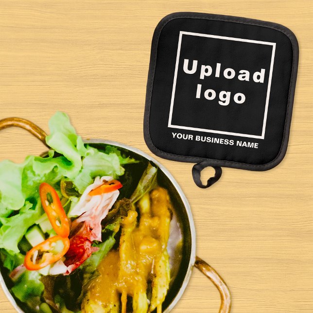 Business Name and Logo on Black Pot holder (Business name and logo on black pot holder)