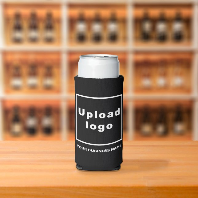 Business Name and Logo on Black Seltzer Can Cooler (Build brand name awareness. Your business name and logo on black seltzer can cooler.)