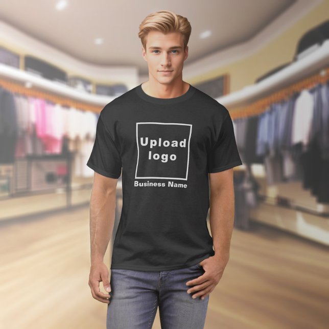 Business Name and Logo on Black T-Shirt (Black t-shirt with your business name and logo on model)