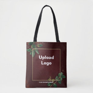 Business Name and Logo on Brown Tote Bag