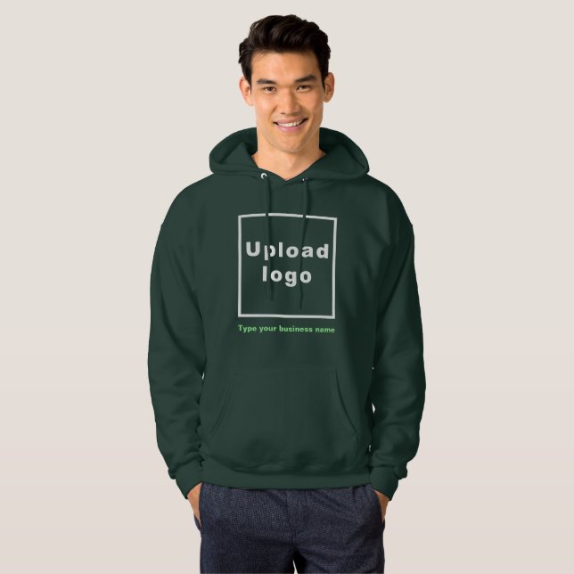Business Name and Logo on Deep Forest Green Hoodie (Front Full)