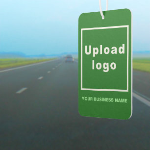 Business Name and Logo on Green Air Freshener