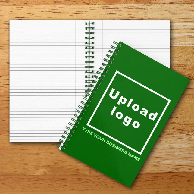 Business Name and Logo on Green Spiral Notebook (Build brand name awareness. Your business logo and name on green color cover of spiral notebook.)