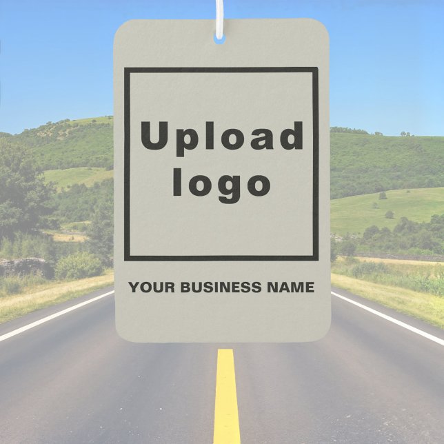 Business Name and Logo on Grey Air Freshener (Business name and logo on gray air freshener)