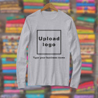 Business Name and Logo on Grey Long Sleeve