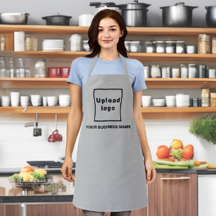 Business Name and Logo on Grey Polyester Apron