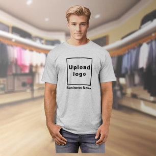 Business Name and Logo on Grey T-Shirt