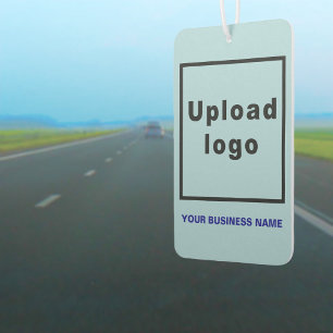 Business Name and Logo on Light Blue Air Freshener
