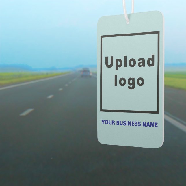 Business Name and Logo on Light Blue Air Freshener (Business name and logo on light blue air freshener)