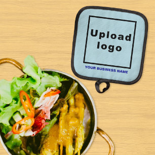 Business Name and Logo on Light Blue Pot holder