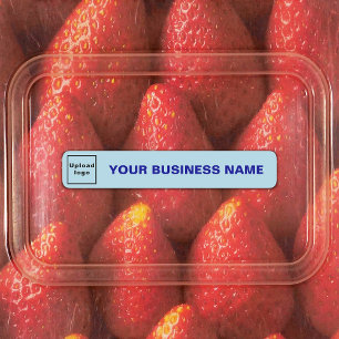 Business Name and Logo on Light Blue Slim Adhesive