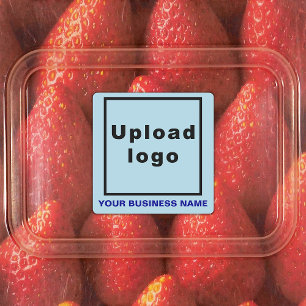 Business Name and Logo on Light Blue Square