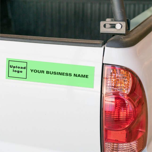 Business Name and Logo on Light Green Bumper Sticker (On Truck)