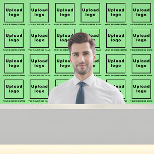 Business Name and Logo on Light Green Wallpaper