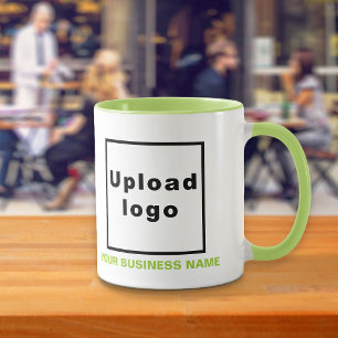 Business Name and Logo on Lime Green Combo Mug
