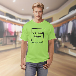 Business Name and Logo on Lime Green T-Shirt