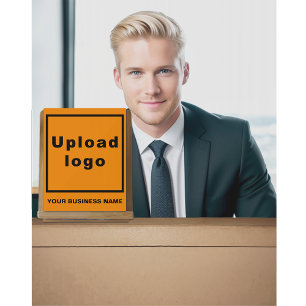 Business Name and Logo on Orange Colour Acrylic Sign