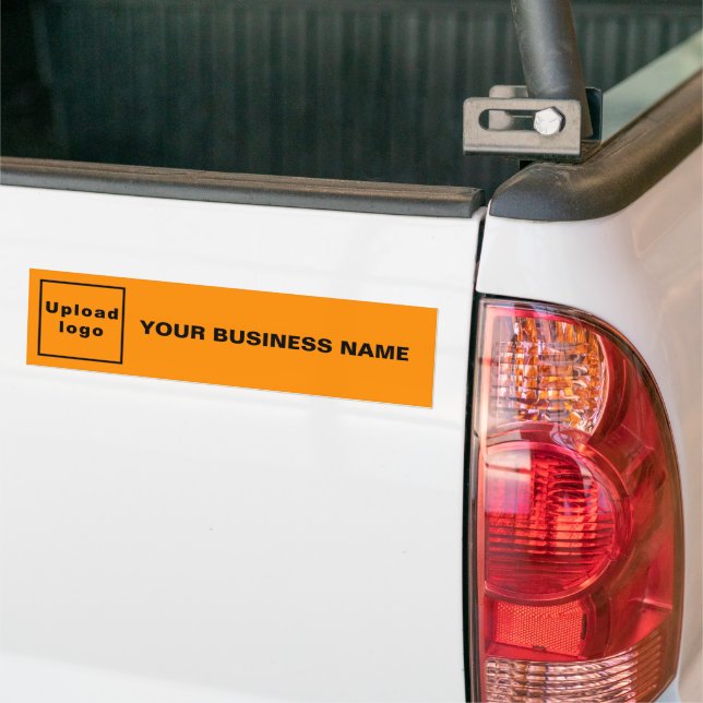 Business Name and Logo on Orange Colour Bumper Sticker (On Truck)