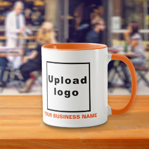 Business Name and Logo on Orange Colour Combo Mug
