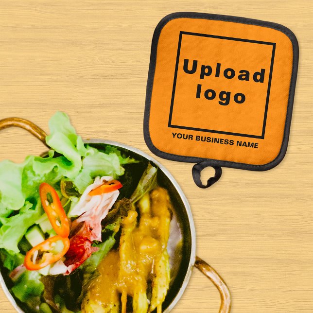 Business Name and Logo on Orange Colour Pot holder (Business name and logo on orange color pot holder)