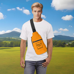 Business Name and Logo on Orange Colour Sling Bag