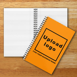 Business Name and Logo on Orange Colour Spiral Notebook