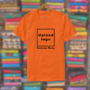 Business Name and Logo on Orange T-Shirt