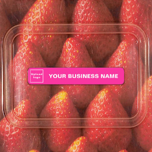 Business Name and Logo on Pink Small Rectangle