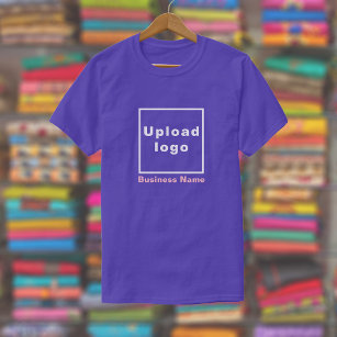 Business Name and Logo on Purple T-Shirt