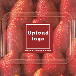 Business Name and Logo on Red Square Adhesive
