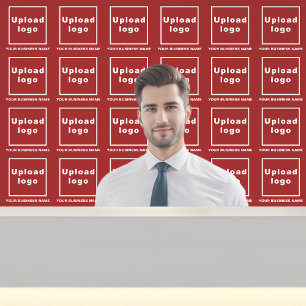 Business Name and Logo on Red Wallpaper