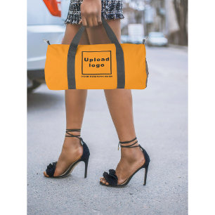 Business Name and Logo on Small Orange Colour Duffle Bag