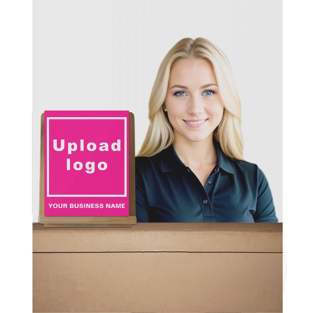 Business Name and Logo on Small Pink Acrylic Sign (Pink acrylic sign with your business name and logo)