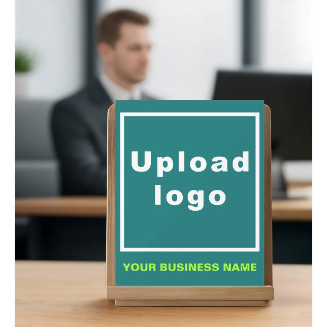 Business Name and Logo on Small Teal Green Acrylic Sign (Teal green acrylic sign with your business name and logo)