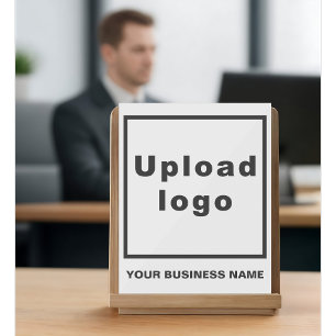 Business Name and Logo on Small White Acrylic Sign