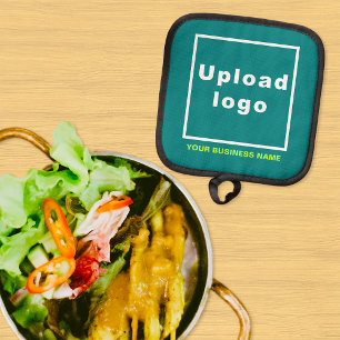 Business Name and Logo on Teal Green Pot holder