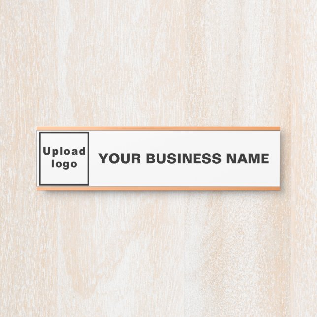 Business Name and Logo on White Hanging Door Sign (Front)