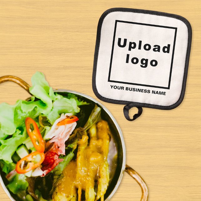 Business Name and Logo on White Pot holder (Business name and logo on white pot holder)