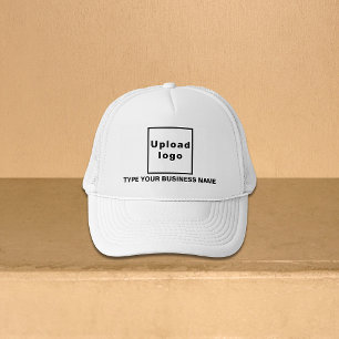 Business Name and Logo on White Trucker Hat