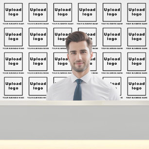 Business Name and Logo on White Wallpaper