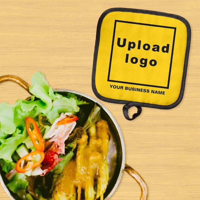 Business Name and Logo on Yellow Pot holder (Business name and logo on yellow pot holder)